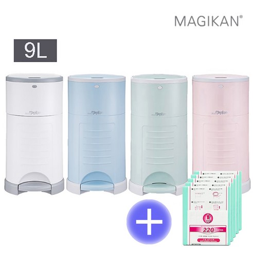 매직캔휴지통 9L+리필5롤세트(화이트 블루 핑크 민트)기본리필포함 - M220NS+220R5B 옵션, 02_ 9L블루+리필5롤→M220NSB+220R5B