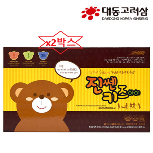 진쎈키즈아이30포x2박스 우리아이 성장건강을 위한 6년근구증구포흑삼, 30회분, 2박스 - 어린이홍삼 | 쿠팡