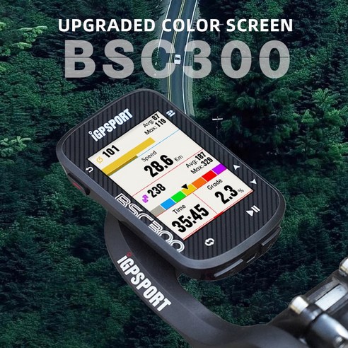 트림원라이트 속도계 BSC300 300 Wireless Bicycle Computer GPS Bike Speedometer Cycling Odometer APP Sync Slope
