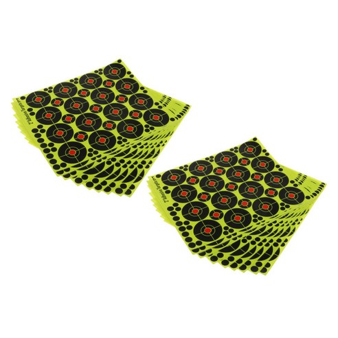 320pcs 사격장 종이 대상 튄 자국 및 자동 접착, 블랙 옐로우, 5cm