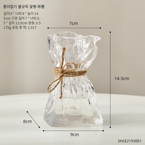 북유럽 인 바람 창조적 인 유리 꽃병 장식품, 투명