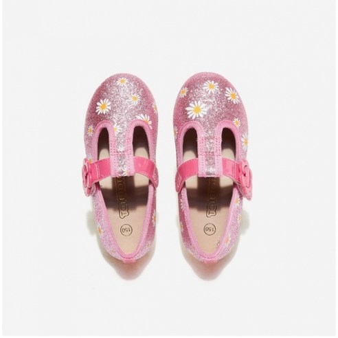 핑크빛 데이지 모티프가 매력적인 [TOTETOTE] 또떼또떼 또떼 데이지 키즈 구두