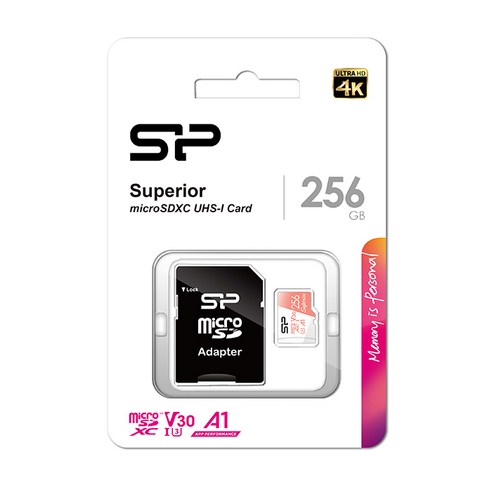 [실리콘파워]microSDXC Superior C10 UHS-I U3 A1 V30 256GB-SP256GBSTXDV3V20SP -