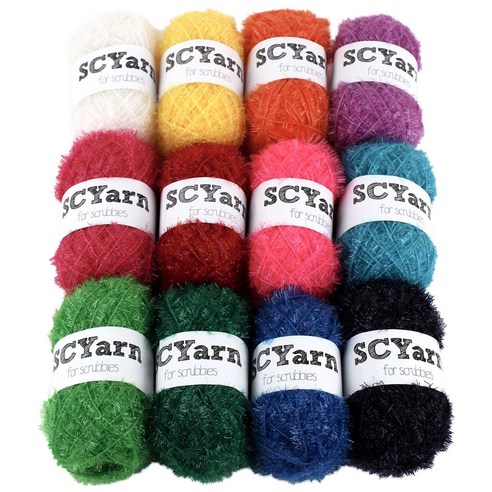 SCYarn 수세미실 12볼 세트, 900m, 레인보우, 1개