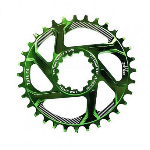 MTB 산악 자전거 라운드 좁은 와이드 체인링 104BCD 30T 32T 34T 36T 크랭크 세트 톱니 플레이트 부품 오프셋 6mm, [04] 32, [02] green