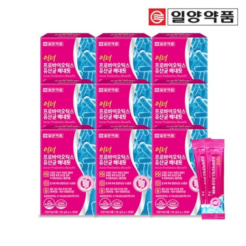 일양약품 이너 프로바이오틱스 유산균 베네핏, 60g, 9개