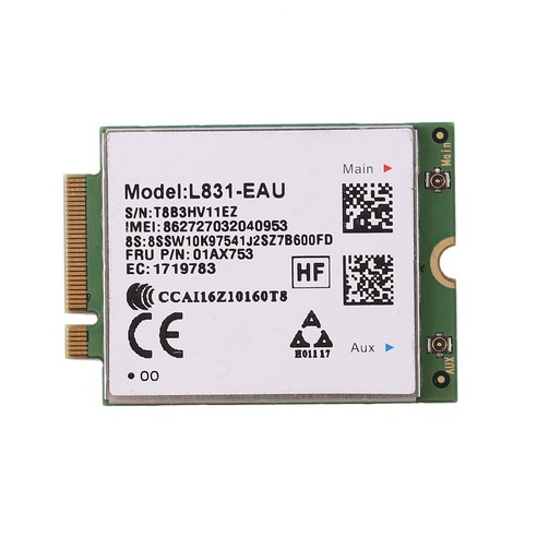 Retemporel 용 L831-EAU WiFi 카드 씽크패드 T470 T570 X270 L470 L570 P51S LTE 4G 3G 무선 모듈, 1개, 초록