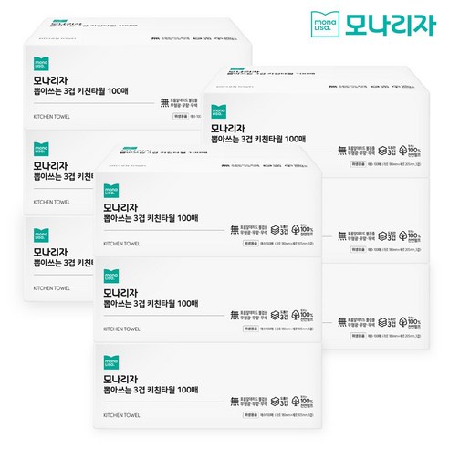 모나리자 뽑아쓰는 키친타월, 100매, 9개