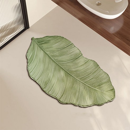 나인밸리 빨아쓰는 푸른 나뭇잎 규조토 발매트, 나뭇잎 C, 1개
