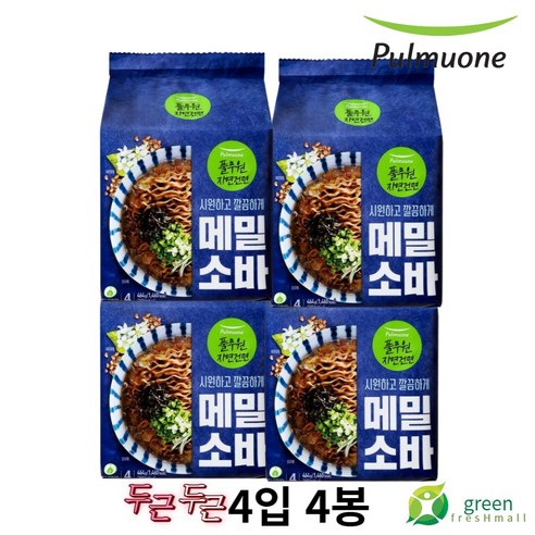 풀무원 탱글 메밀소바 494g, 4개, 464g