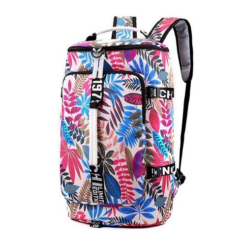대용량 스포츠 백팩 남녀 캐쥬얼 보스턴백 심플하고 가벼운 헬스백 등산가방 40L, rainbow pink