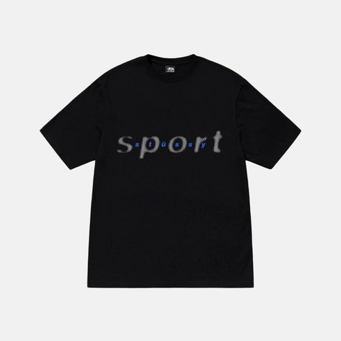 스투시 티셔츠 크루넥 반팔 닷 스포트 티 STUSSY 블랙 [국내매장판] DOT SPORT TEE