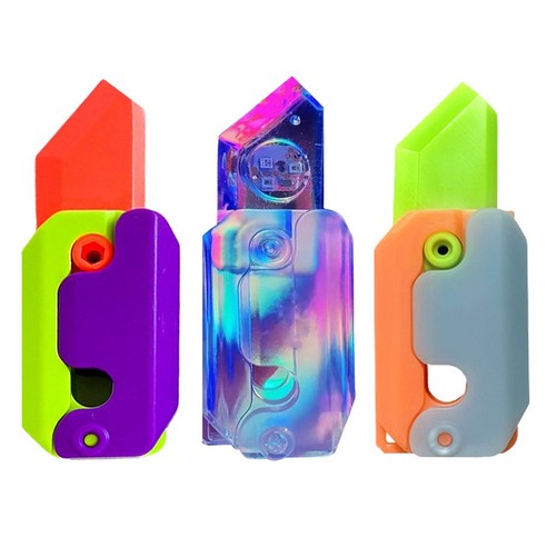 크앤비 3D 당근칼 장난감 3종 기본 야광 투명 LED 피젯스피너, 혼합색상