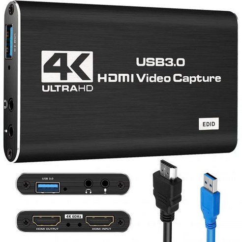 캡처 카드 4K HDMI 오디오 비디오 USB 3.0 어댑터 게임 녹화용 1080P 60FPS 레코더 장치 닌텐도 스위치 작동 라이브 스트리밍 XBox/OBS/카메라/PC