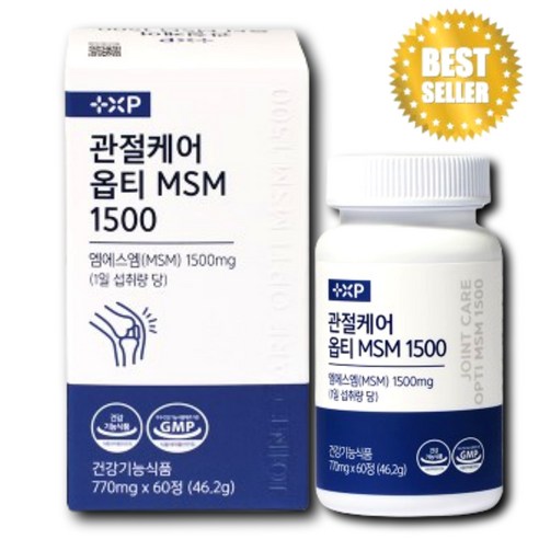 옵티 MSM 1500mg 관절 식이유황 미국산 프리미엄 엠에스엠 영양제, 1개, 60정