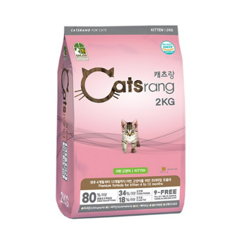 캐츠랑 키튼 고양이 건식사료, 닭, 2kg, 1개