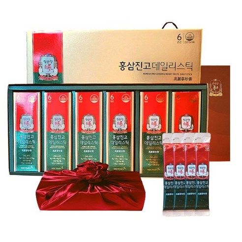 정관장 에브리타임 홍삼정 홍삼진고 스틱 30포 300ml+쇼핑백 선물세트 부모님 면력 여행 골프 추석명절 선물(보자기포함 1개