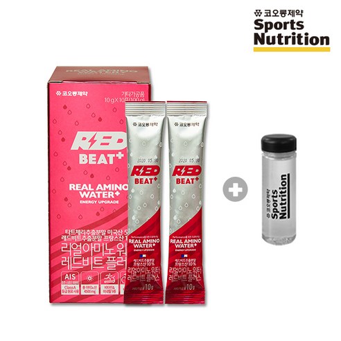 코오롱 리얼아미노워터 레드비트 플러스 (10포) BCAA, 10g, 10개