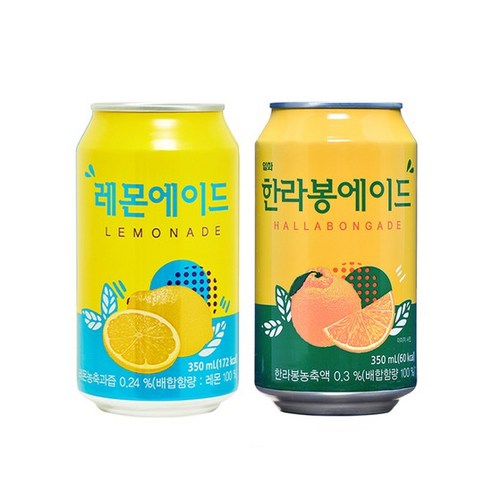 일화 레몬에이드 한라봉에이드 각 24캔씩, 48개, 350ml