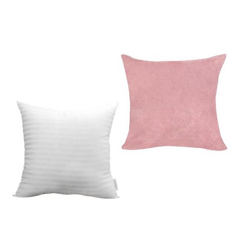 1 세트 벨벳 광장 던지기 베개 커버 충전 쿠션 소프트 터치, Pink-60x60cm, 설명