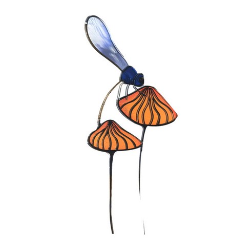 25cm 장식 예술 공예 버섯 정원 잔디 스테이크 야외 잠자리 스테이크 toadstools 장식, 노랑, 259x97x3mm, 아크릴