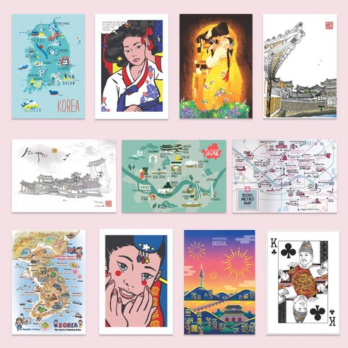 인디트래블 한국사랑 아트엽서 13장 세트