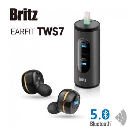 브리츠 EARFIT TWS7 완전 무선 블루투스이어폰 무선이어폰 자동페어링 (정품), 실버