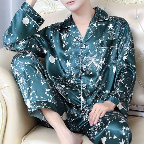 남자 실크 잠옷 파자마 세트 빅사이즈 홈웨어 taw93