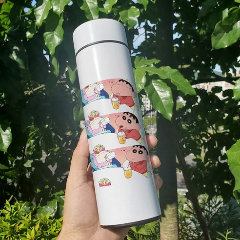 크레용 작은 새로운 보온병 소년 학생 인터넷 연예인 컵 슈퍼 핫 워터 컵 귀여운 스마트 열 패션, E09q 크레용 Xin 일반, 하나