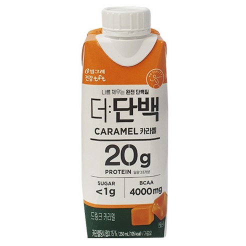   빙그레 tft 더단백 드링크 카라멜 18p, 250ml, 18개