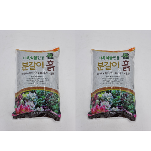 갑조네 다육식물 전용 분갈이 흙 1.5kg, 2개