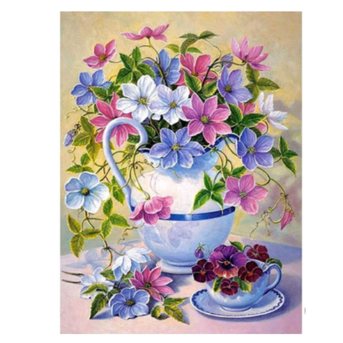 장미 데이지 해바라기 백합 모란 화초 보석십자수 DIY 키트 40*50cm 17종, 014