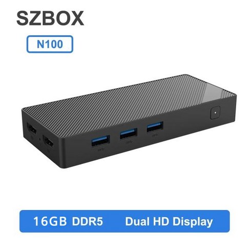 일체형PC SZBOX 인텔 알더 레이크 N100 윈도우 11 스틱 데스크탑 게임용 컴퓨터 DDR5 16GB 256GB NVME SSD 와이파이 BT 4K 1000M, 없음, 없음, 16) 128GB NVME DDR5 16GBEU