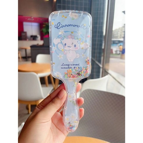 산리오 캐릭터 에어쿠션 헤어브러쉬 귀여운 머리빗, 시나모롤, 1개
