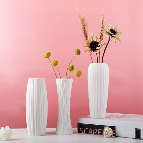 직매 신중식 간략 도자기 꽃병 거실 장식품 진열품 현대 백색 도자기 꽃병