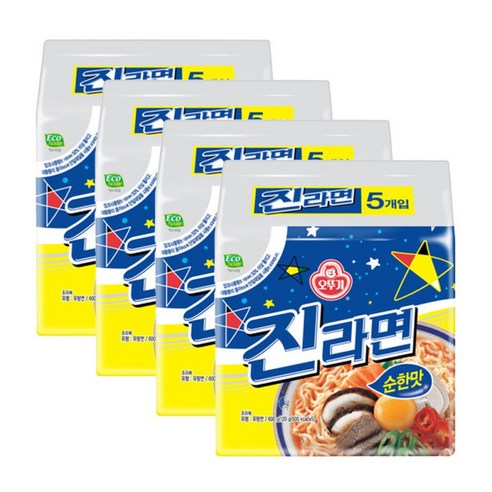 오뚜기 진라면 순한맛 20입 (5입 x 4개) /멀티팩, 20개