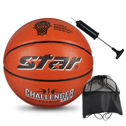 스타스포츠 챌린저 농구공 BB5316, 챌린저에어 볼펌프 메쉬볼낭, 1개