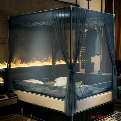 puildaug 2021 궁전 모기장 홈 확대 두꺼운 브래킷 업그레이드 고정 통합 침대 커튼, 데일란Z65-Fahrenheit 120*200cm
