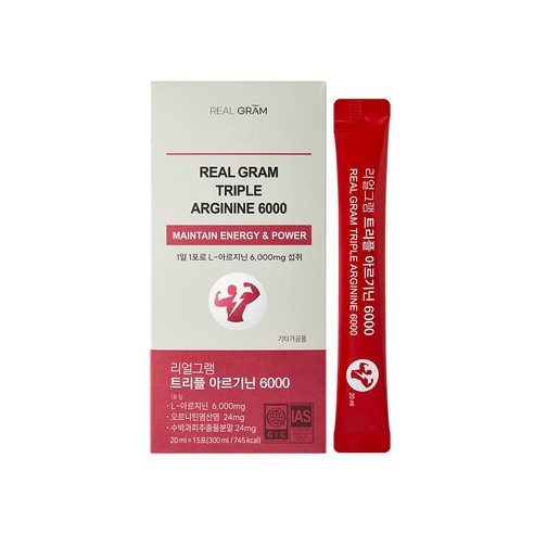리얼그램 트리플 아르기닌 6000 오르니틴 수박과피추출물 타우린 마카 아연, 1개, 300ml