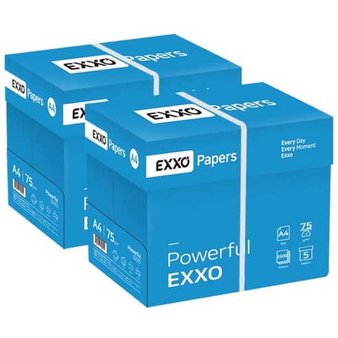 [엑소] 엑소(EXXO) A4 복사용지 75g 2Box (5000매), 5000매
