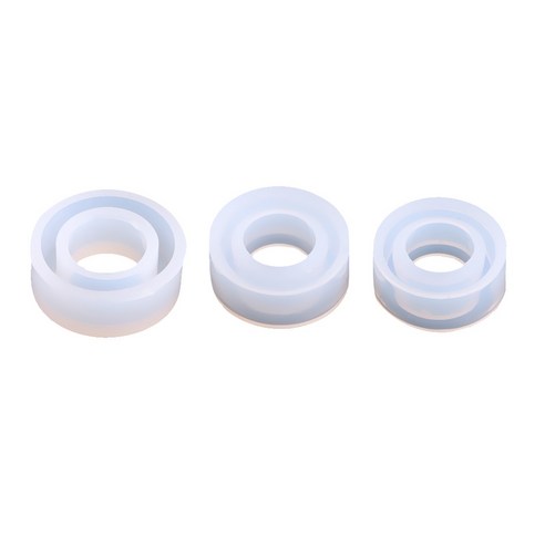 Ursmart 3 조각 라운드 DIY 실리콘 반지 금형 쥬얼리 만들기 공예 금형 15/16/17mm, 화이트