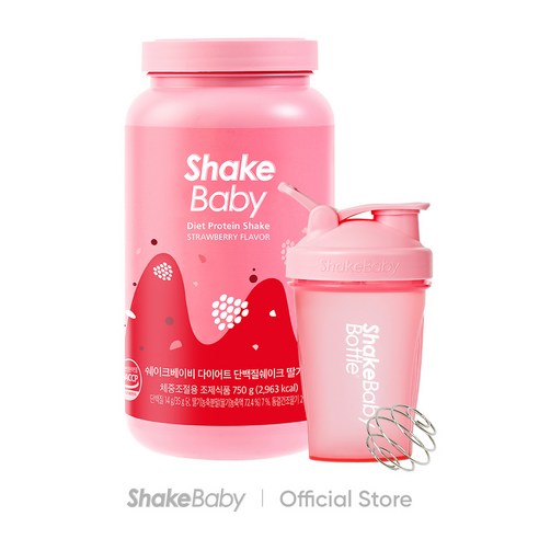 쉐이크베이비 단백질 다이어트 식사대용쉐이크 2입+보틀세트, 1세트, 750g 다이어트쉐이크 11 쉐이크베이비 단백질 다이어트 식사대용쉐이크 1입+보틀세트, 750g, 1개