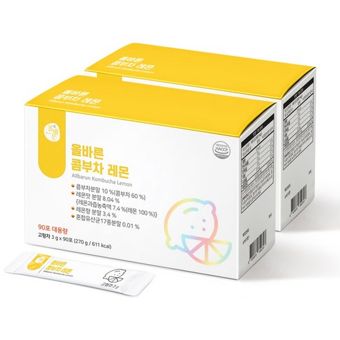 올바른 콤부차 레몬, 90개입, 2개, 3g