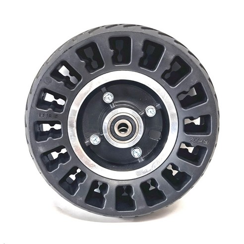 Monland 8 인치 200X50 솔리드 타이어 휠 전기 스쿠터 합금 림 액세서리가있는 공압 타이어 블랙, 검은 색