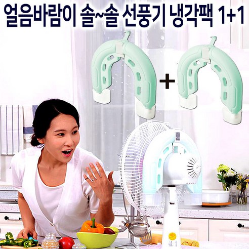 루첸 냉돌이 아이스톤 1+1 선풍기 냉각팩 헤드 거치형 얼음 아이스팩 냉매, 시원한 선풍기 냉각팩:2개