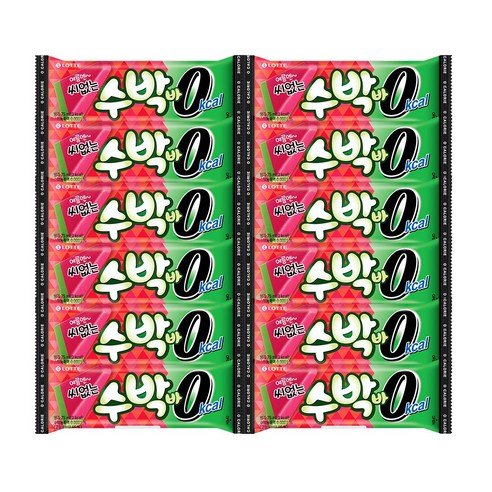 롯데웰푸드 0칼로리 수박바, 12개, 75ml