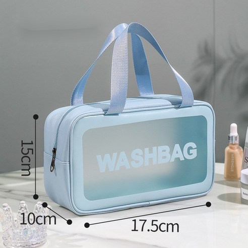 [코스릴]화장품 파우치 pu방수 대용량 휴대용 저장 가방, 중간 더블 휴대용