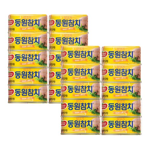 동원 라이트 스탠다드 참치, 100g, 20개