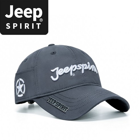 JEEP SPIRIT 스포츠 캐주얼 골프모자 CA0650 + 전용 포장, 그레이