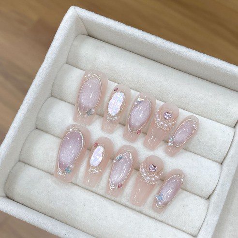 [수제네일팁] 오늘의 핫딜, Ladykindom 10pc/세트 순수 수제 가짜 손톱 사다리꼴 수제네일팁 | 단독 할인 정보